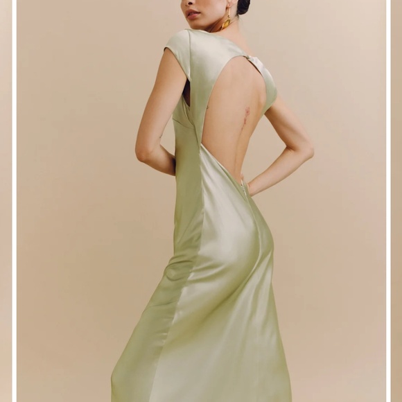 Reformation Dresses & Skirts - NEW Reformation Niamh Silk Dress Green - Size 12 NWT